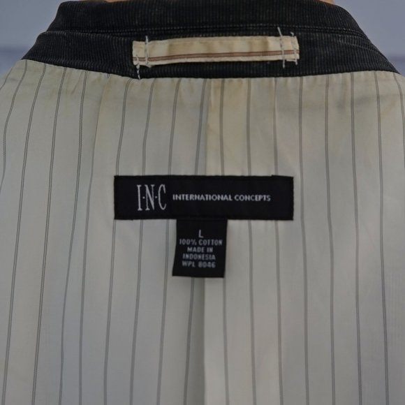 INC International Concepts grey cotton sports jacket L - Picture 6 of 6